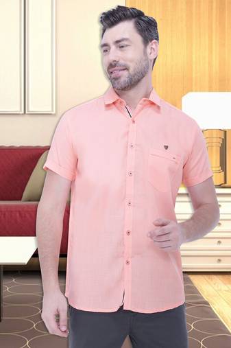 Men's linen blend casual shirt | half sleeves shirt for men