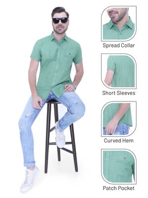 Men's linen blend casual shirt | half sleeves shirt for men 5