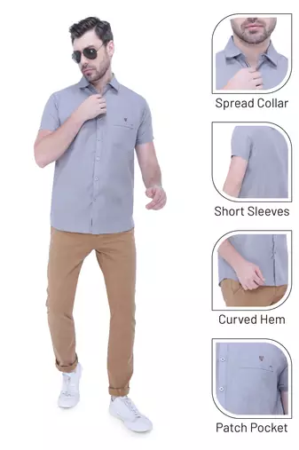 Men's linen blend casual shirt | half sleeves shirt for men