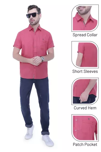 Men's linen blend casual shirt | half sleeves shirt for men