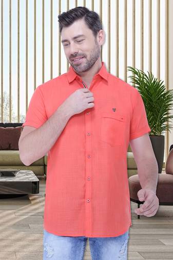 Men's linen blend casual shirt | half sleeves shirt for men