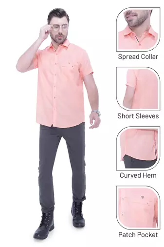 Men's linen blend casual shirt | half sleeves shirt for men