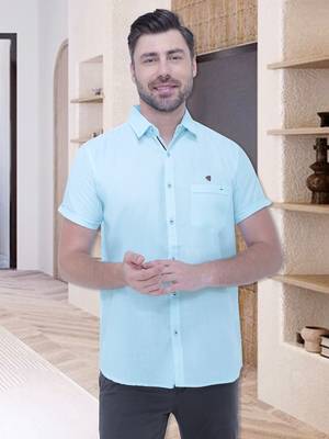 Men's linen blend casual shirt | half sleeves shirt for men 1