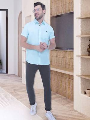 Men's linen blend casual shirt | half sleeves shirt for men 3