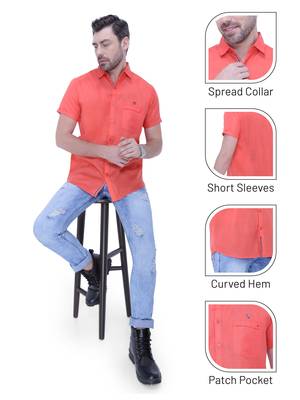 Men's linen blend casual shirt | half sleeves shirt for men 5
