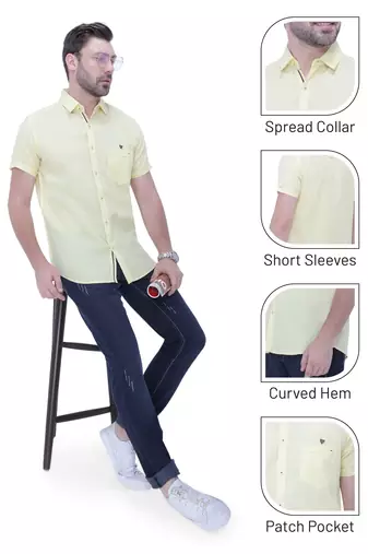Men's linen blend casual shirt | half sleeves shirt for men
