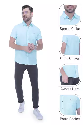 Men's linen blend casual shirt | half sleeves shirt for men