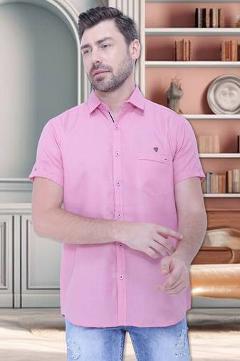 Men's linen blend casual shirt | half sleeves shirt for men