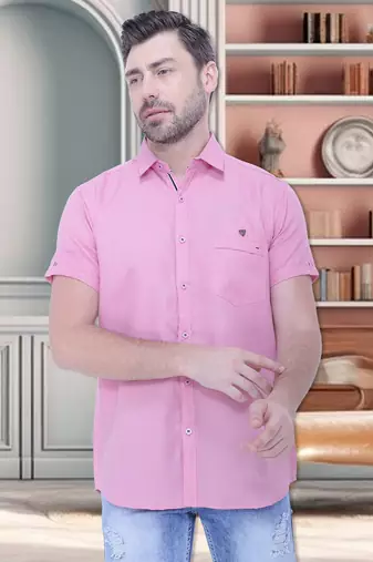 Men's linen blend casual shirt | half sleeves shirt for men