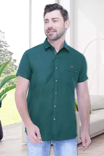 Men's linen blend casual shirt | half sleeves shirt for men