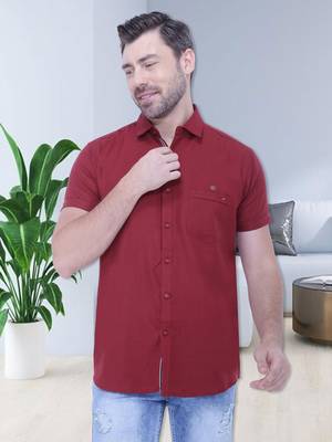 Men's linen blend casual shirt | half sleeves shirt for men 1