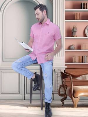 Men's linen blend casual shirt | half sleeves shirt for men 3