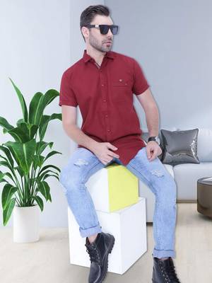 Men's linen blend casual shirt | half sleeves shirt for men 3