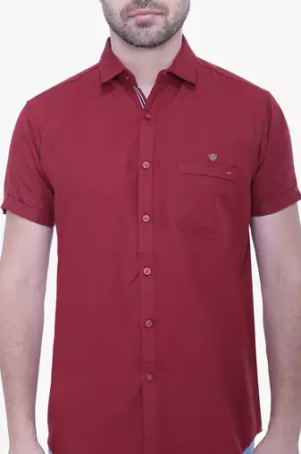 Men's linen blend casual shirt | half sleeves shirt for men