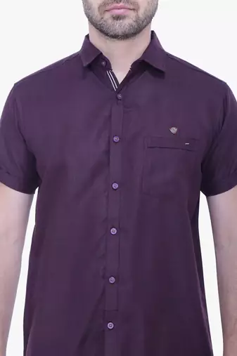 Men's linen blend casual shirt | half sleeves shirt for men