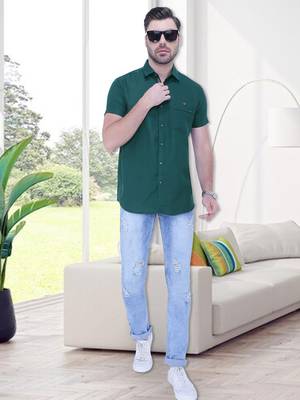 Men's linen blend casual shirt | half sleeves shirt for men 3