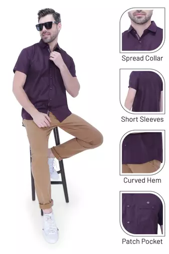 Men's linen blend casual shirt | half sleeves shirt for men