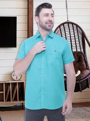Men's linen blend casual shirt | half sleeves shirt for men 1