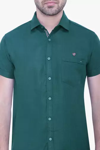 Men's linen blend casual shirt | half sleeves shirt for men