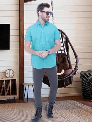 Men's linen blend casual shirt | half sleeves shirt for men 3