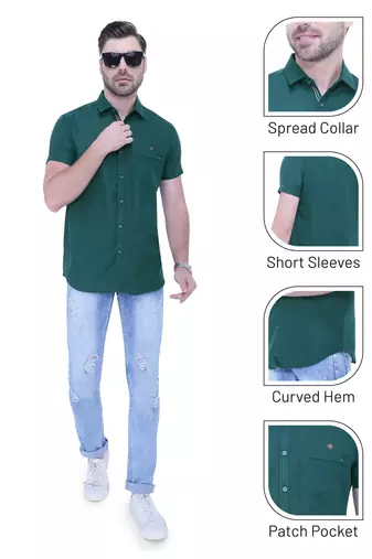 Men's linen blend casual shirt | half sleeves shirt for men