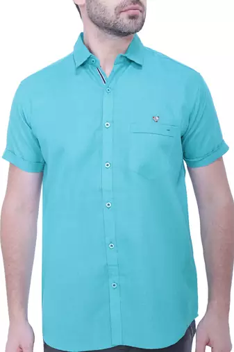 Men's linen blend casual shirt | half sleeves shirt for men