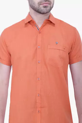 Men's linen blend casual shirt | half sleeves shirt for men