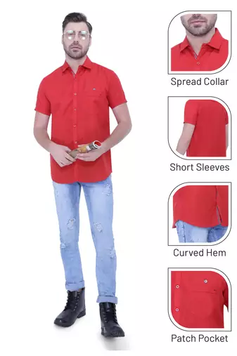 Men's linen blend casual shirt | half sleeves shirt for men