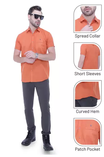 Men's linen blend casual shirt | half sleeves shirt for men