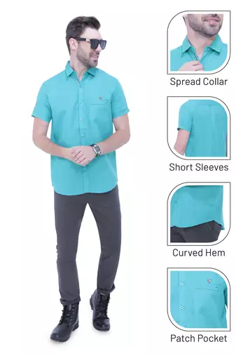 Men's linen blend casual shirt | half sleeves shirt for men