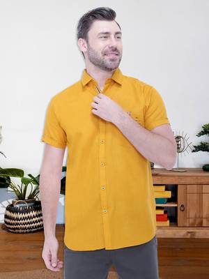 Men's linen blend casual shirt | half sleeves shirt for men 1