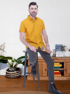 Men's linen blend casual shirt | half sleeves shirt for men 3