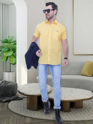 Men's linen blend casual shirt | half sleeves shirt for men 3
