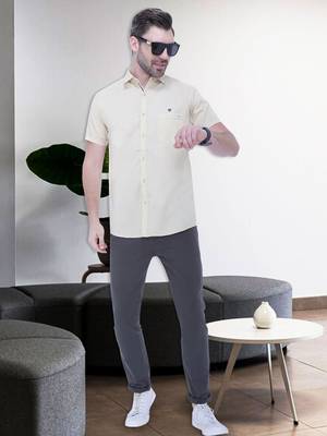 Men's linen blend casual shirt | half sleeves shirt for men 3