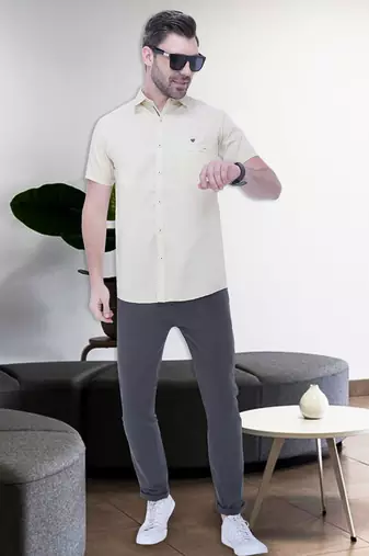Men's linen blend casual shirt | half sleeves shirt for men