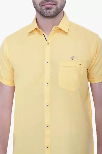 Men's linen blend casual shirt | half sleeves shirt for men