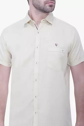 Men's linen blend casual shirt | half sleeves shirt for men