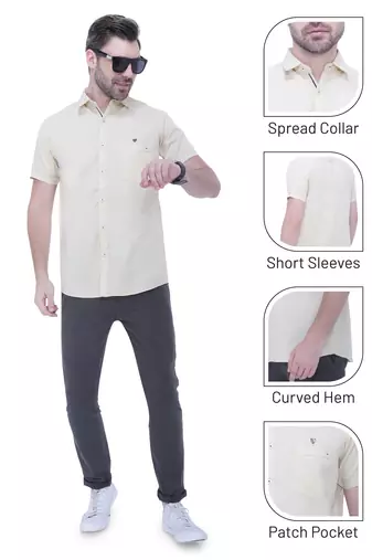 Men's linen blend casual shirt | half sleeves shirt for men
