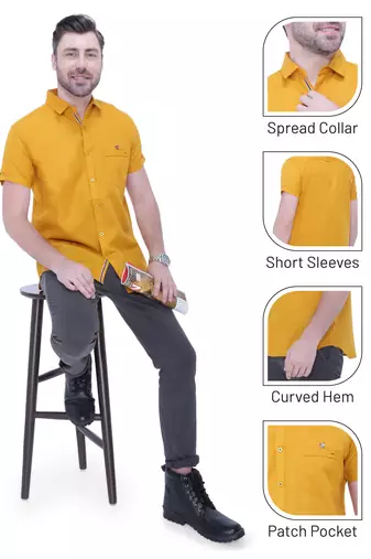 Men's linen blend casual shirt | half sleeves shirt for men