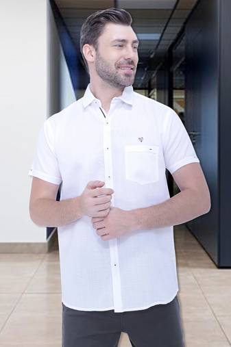 Men's linen blend casual shirt | half sleeves shirt for men