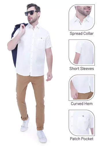 Men's linen blend casual shirt | half sleeves shirt for men
