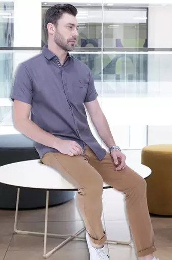 Men's linen blend casual shirt | half sleeves shirt for men