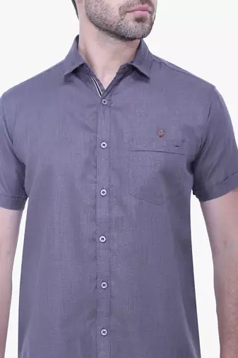 Men's linen blend casual shirt | half sleeves shirt for men
