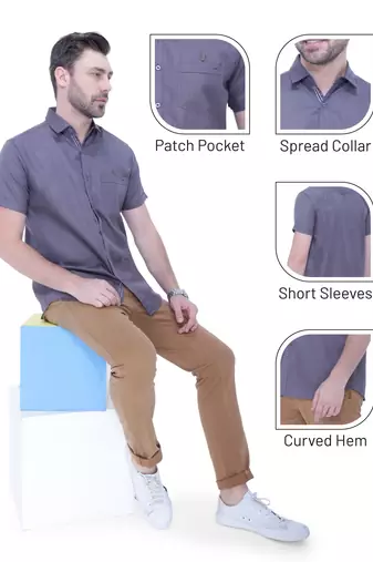 Men's linen blend casual shirt | half sleeves shirt for men