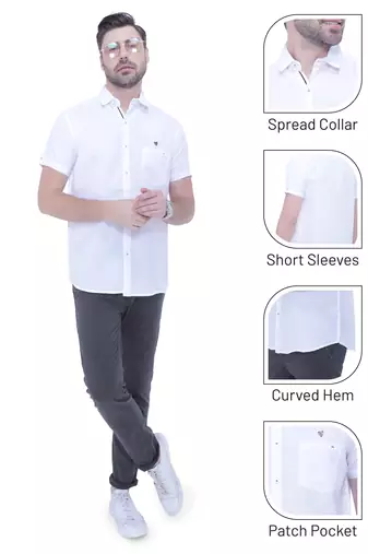 Men's linen blend casual shirt | half sleeves shirt for men