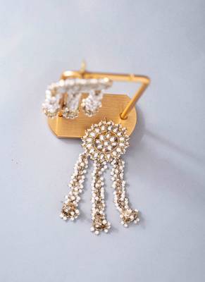 Kundan pearl tassel earrings 4