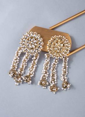 Kundan pearl tassel earrings 5