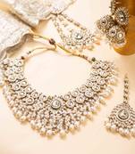 Kundan high neck necklace set with large pearls