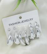 silver plated combo earring for women