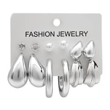silver plated combo earring for women 2